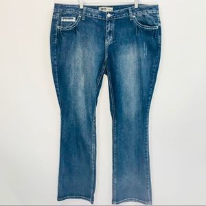 Zanadi Stretch Distressed Jeans Thick Stitched